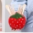 Cute Strawberry Ceramic Decoration Pen Holder Desktop Office Dormitory Creative Makeup Brush Storage Bucket Stationery Storage