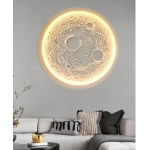 Moon gypsum lamp embedded borderless living room, bedroom, bedside, simple artistic atmosphere, background wall, indoor wall lamp