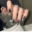French style wearing nail, dark spicy girl, ins style, silver moon star nail art piece, fake nail, medium long ballet nail